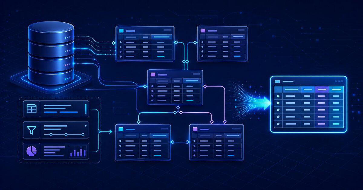 SQL cheat sheet with database tables, queries, joins, and filtering